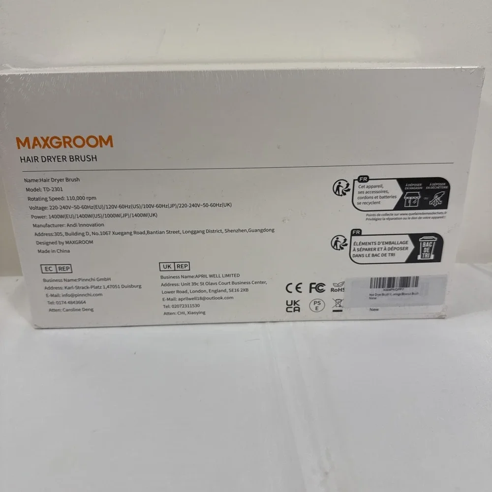 Maxgroom Factory Sealed New Hair blow dryer brush High Speed Negative Ions
